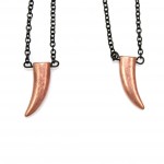 Rose Tusk Mixed Metal Gunmetal Chain Statement Earrings